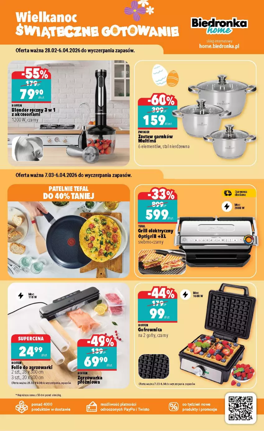 Gazetka promocyjna Biedronka - Home - ważna 07.03 do 14.03.2026 - strona 3 - produkty: Blender, Blender ręczny, Fa, Gofry, Grill, Tefal, Warka