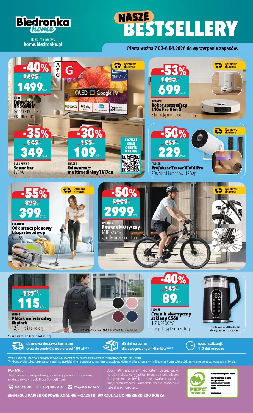 Gazetka promocyjna Biedronka - Home - ważna 07.03 do 14.03.2026 - strona 6 - produkty: Acer, Czajnik, Czajnik elektryczny, Fa, Odkurzacz, Plecak