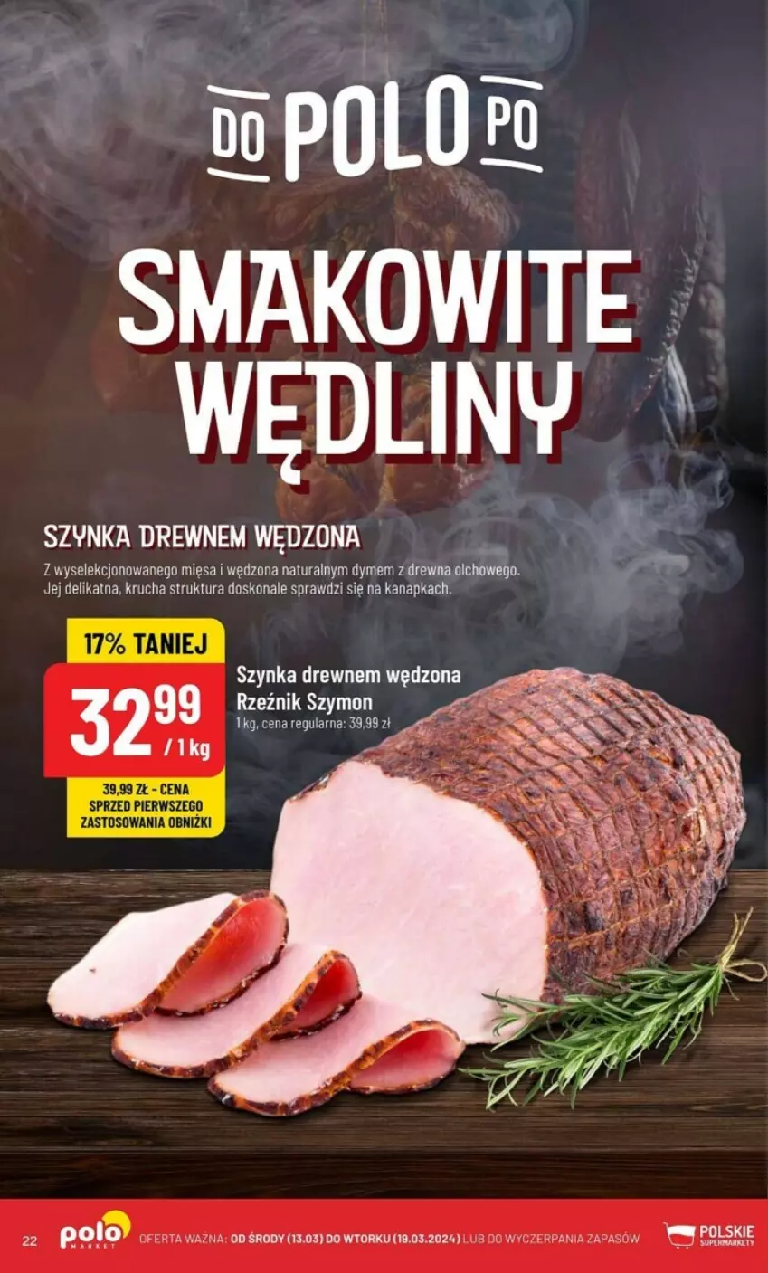 Gazetka promocyjna PoloMarket - ważna 13.03 do 19.03.2024 - strona 15 - produkty: Szynka