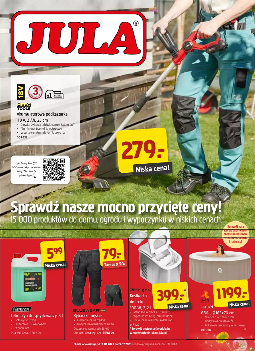 Gazetka promocyjna Jula - Gazetka - ważna 14.07 do 27.07.2023 - strona 1 - produkty: Akumulator, Kasza, LANA, Ochraniacze, Płyn do spryskiwaczy, Pokrowiec, Ryba, Stek, Telefon, Teleskop, Tera, Warka