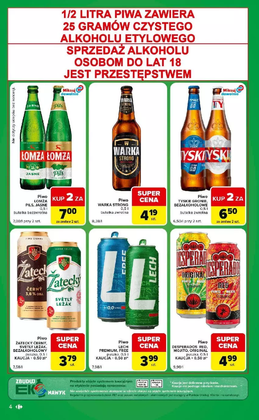 Gazetka promocyjna Carrefour - Gazetka express w SUMIE ekspresowe zakupy - ważna 14.07 do 20.07.2026 - strona 4 - produkty: Desperados, Gin, Lech Premium, Piwo, Tyskie, Warka