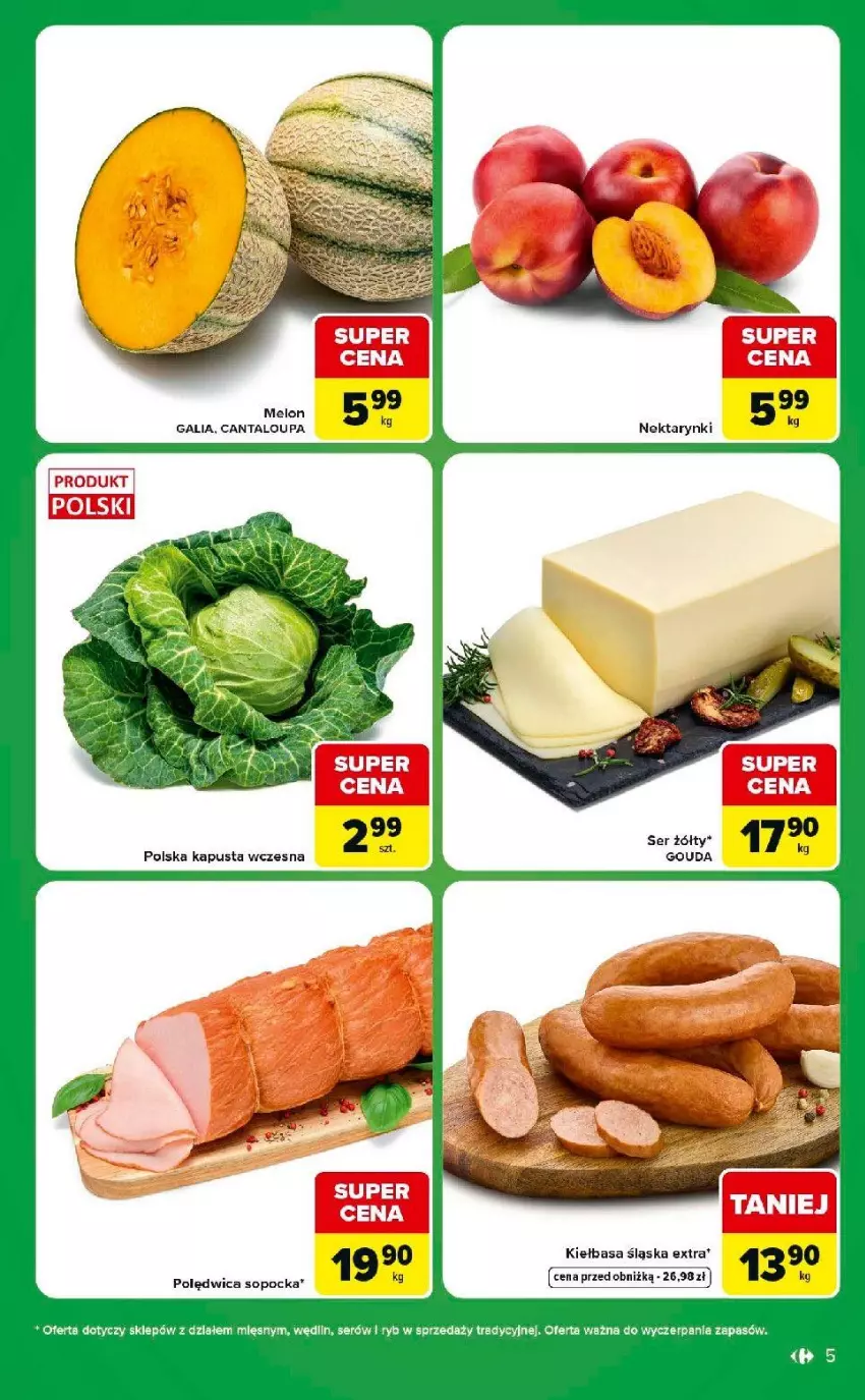 Gazetka promocyjna Carrefour - Gazetka express w SUMIE ekspresowe zakupy - ważna 14.07 do 20.07.2026 - strona 5 - produkty: Kiełbasa, Kiełbasa śląska, Melon, Nektar, Polędwica, Ser