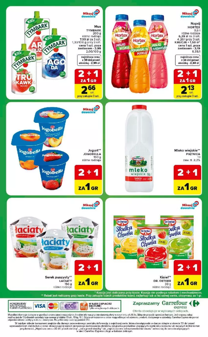 Gazetka promocyjna Carrefour - Gazetka express w SUMIE ekspresowe zakupy - ważna 14.07 do 20.07.2026 - strona 8 - produkty: Bell, Bella, Dr. Oetker, Hortex, Jogobella, Jogurt, Mleko, Napój, Piątnica, Ser, Serek, Serek puszysty, Stek