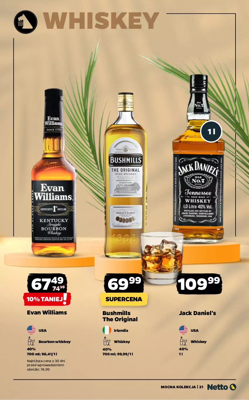 Gazetka promocyjna Netto - Netto_MK_08/25 - ważna 01.08 do 16.08.2025 - strona 21 - produkty: Bourbon, Bushmills, Gin, Iams, Jack Daniel's, Whiskey