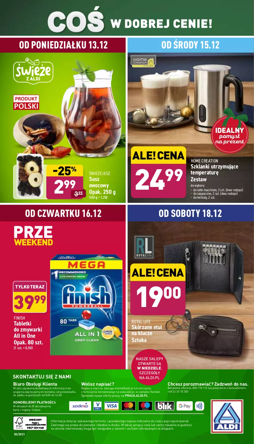 Gazetka promocyjna Aldi - ważna 13.12 do 19.12.2021 - strona 29 - produkty: Biuro, Cappuccino, Chia, Finish, Lanki, O nas, Por, Tablet, Tabletki do zmywarki, Tera, Zmywarki