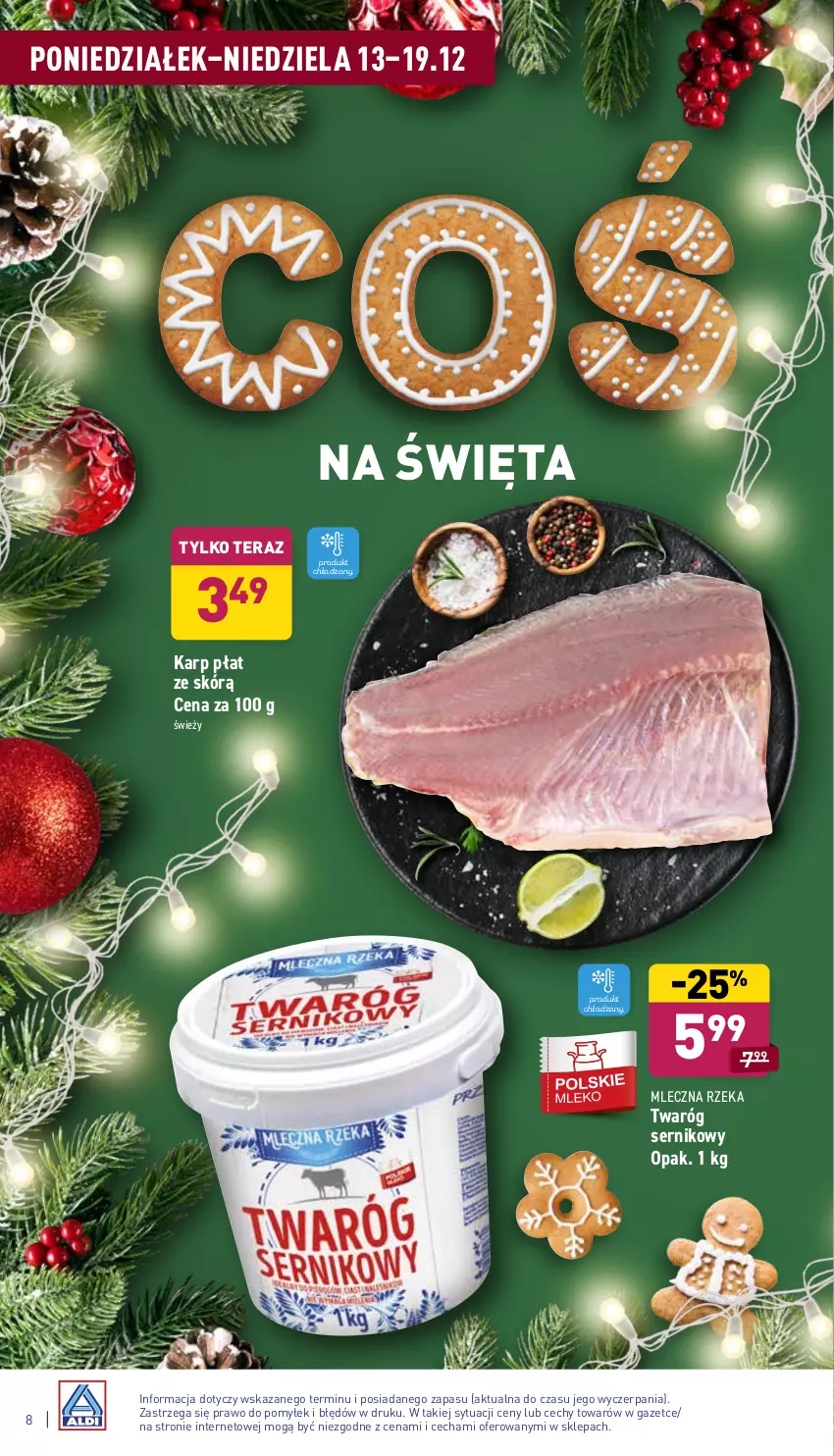 Gazetka promocyjna Aldi - ważna 13.12 do 19.12.2021 - strona 8 - produkty: Karp, Mleczna Rzeka, Ser, Tera, Twaróg