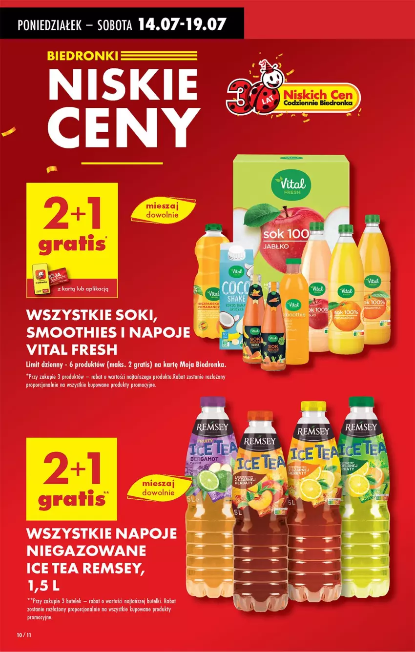 Gazetka promocyjna Biedronka - Od Poniedziałku - ważna 14.07 do 19.07.2025 - strona 12 - produkty: Gra, Ice tea, Napoje, Por, Smoothie, Sok