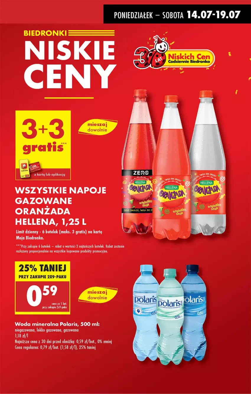 Gazetka promocyjna Biedronka - Od Poniedziałku - ważna 14.07 do 19.07.2025 - strona 13 - produkty: Gra, Hellena, Napoje, Oranżada, Por, Woda, Woda mineralna