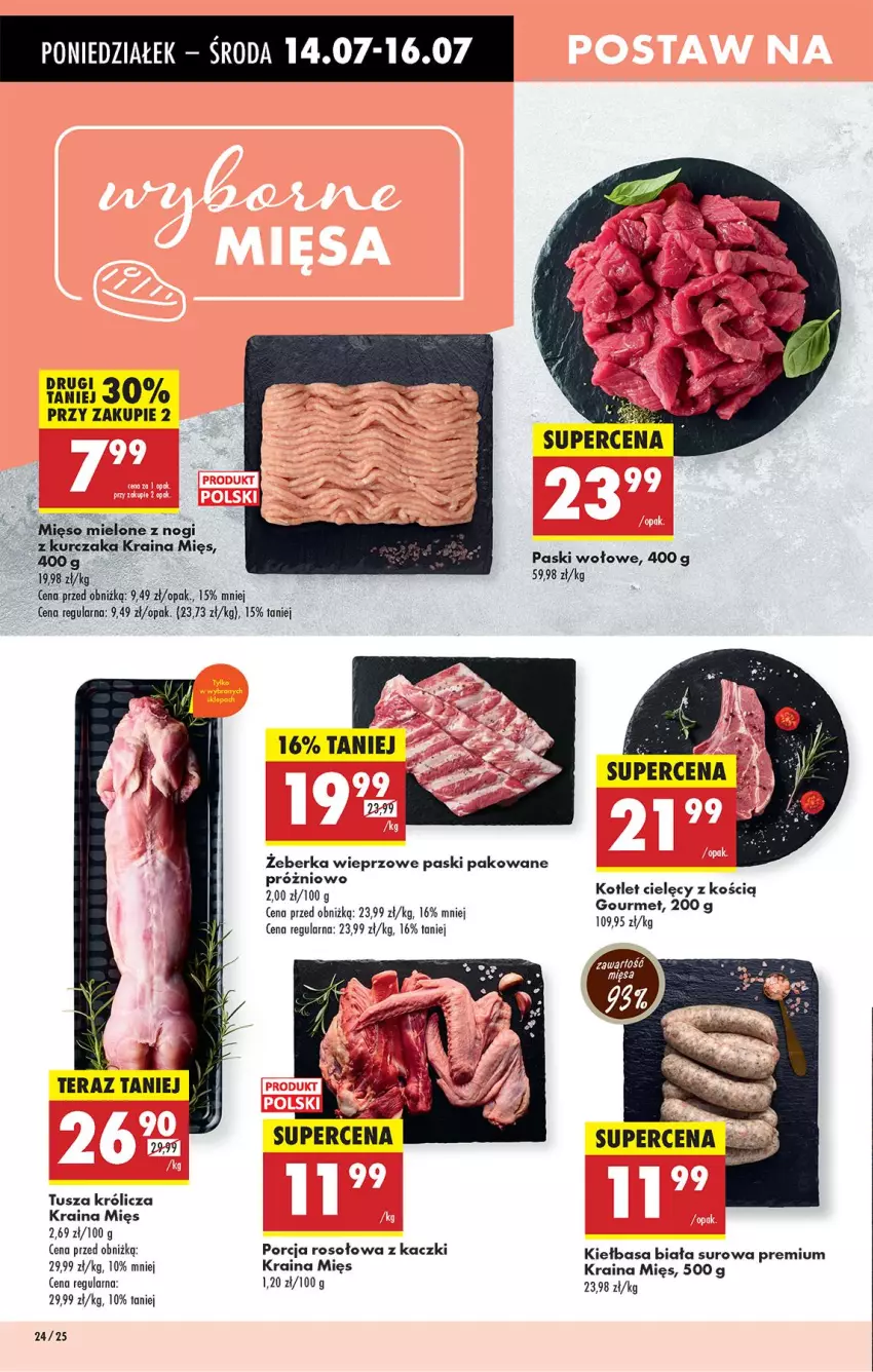 Gazetka promocyjna Biedronka - Od Poniedziałku - ważna 14.07 do 19.07.2025 - strona 28 - produkty: Kiełbasa, Kiełbasa biała, Kotlet, Kurczak, Por, Tusz