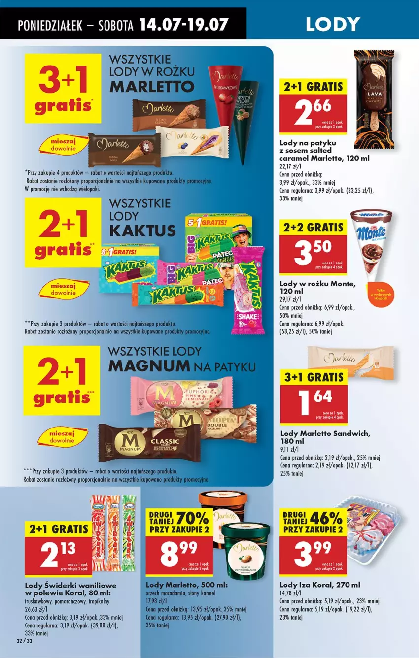 Gazetka promocyjna Biedronka - Od Poniedziałku - ważna 14.07 do 19.07.2025 - strona 38 - produkty: Kaktus, Leon, Lody, Monte, Por, Sos