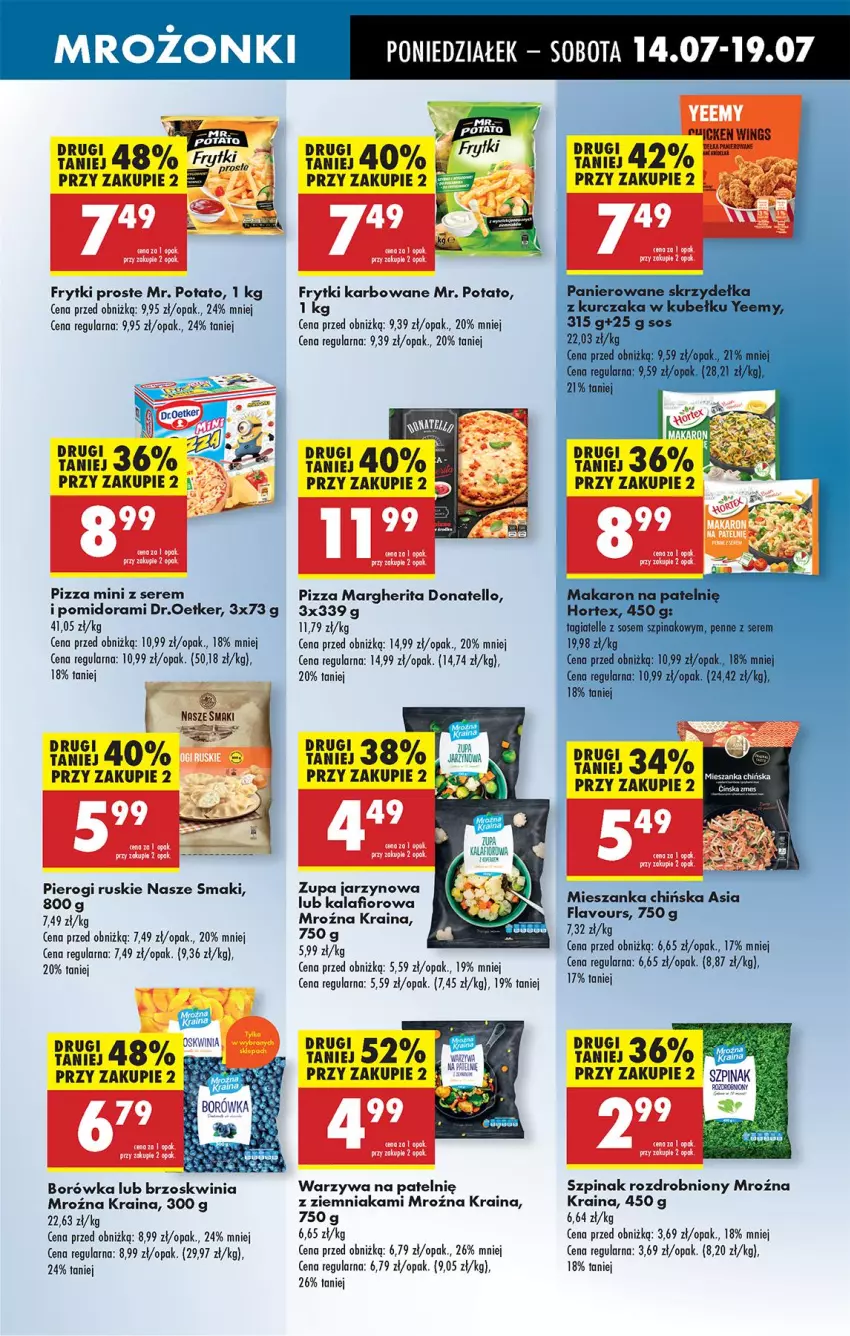 Gazetka promocyjna Biedronka - Od Poniedziałku - ważna 14.07 do 19.07.2025 - strona 39 - produkty: Borówka, Frytki, Pierogi, Pizza, Pizza margherita, Ser, Szpinak, Warzywa, Zupa