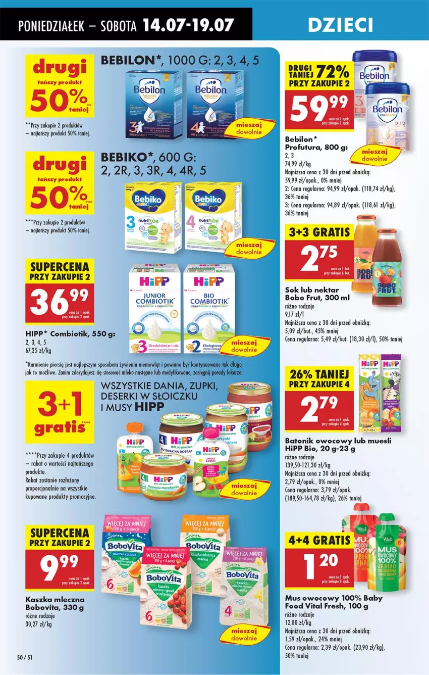Gazetka promocyjna Biedronka - Od Poniedziałku - ważna 14.07 do 19.07.2025 - strona 58 - produkty: Baton, Bebiko, BEBILON, BIC, BoboVita, Deser, Gra, HiPP, Hipp Bio, Karmi, Mleko, Mus, Nektar, O nas, Por, Ser, Sok, Tonik