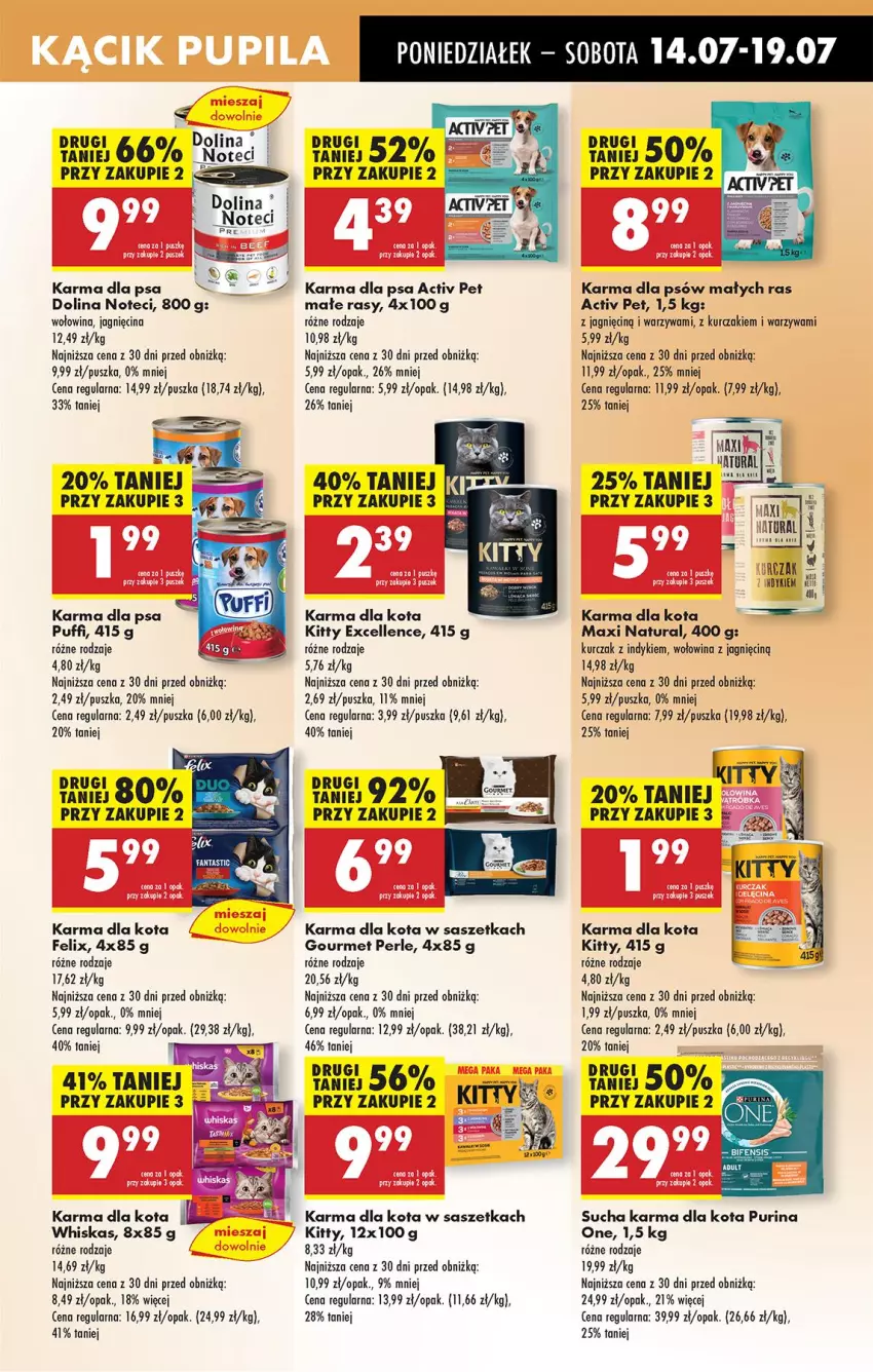 Gazetka promocyjna Biedronka - Od Poniedziałku - ważna 14.07 do 19.07.2025 - strona 63 - produkty: Felix, Kurczak, Puf, Pur, Purina, Sucha karma, Warzywa, Whiskas, Wołowina
