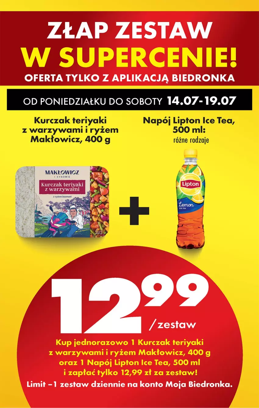 Gazetka promocyjna Biedronka - Od Poniedziałku - ważna 14.07 do 19.07.2025 - strona 78 - produkty: Ice tea, Kurczak, Lipton, Napój, Ryż, Warzywa
