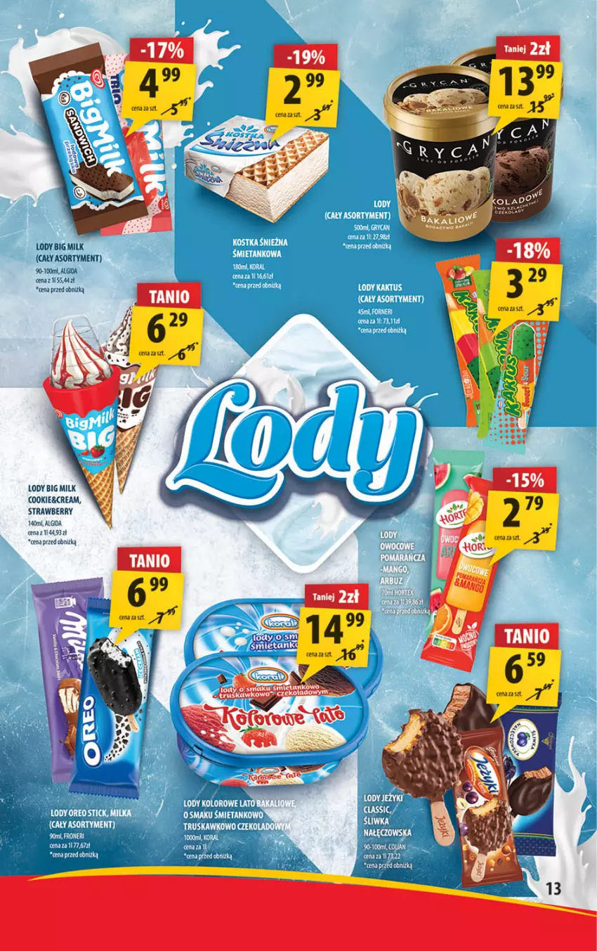 Gazetka promocyjna Arhelan - Gazetka - ważna 29.04 do 12.05.2024 - strona 13 - produkty: Algida, Big Milk, LG, Lody