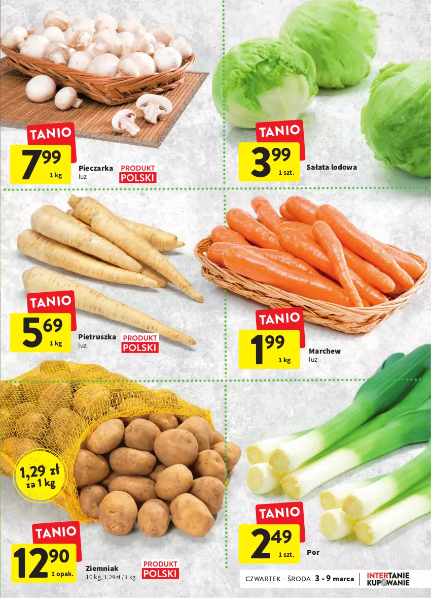 Gazetka promocyjna Intermarche - Spożywcza - ważna 03.02 do 09.02.2022 - strona 9 - produkty: Piec, Pieczarka, Pietruszka, Por, Sałat, Sałata lodowa