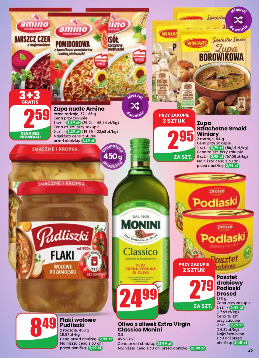 Gazetka promocyjna Dino - Gazetka 41 / 2026 - ważna 07.10 do 13.10.2026 - strona 25 - produkty: Flaki, Flaki wołowe, Gin, Gra, Monini, Oliwa, Oliwa z oliwek, Pasztet, Podlaski, Pudliszki, Winiary, Zupa