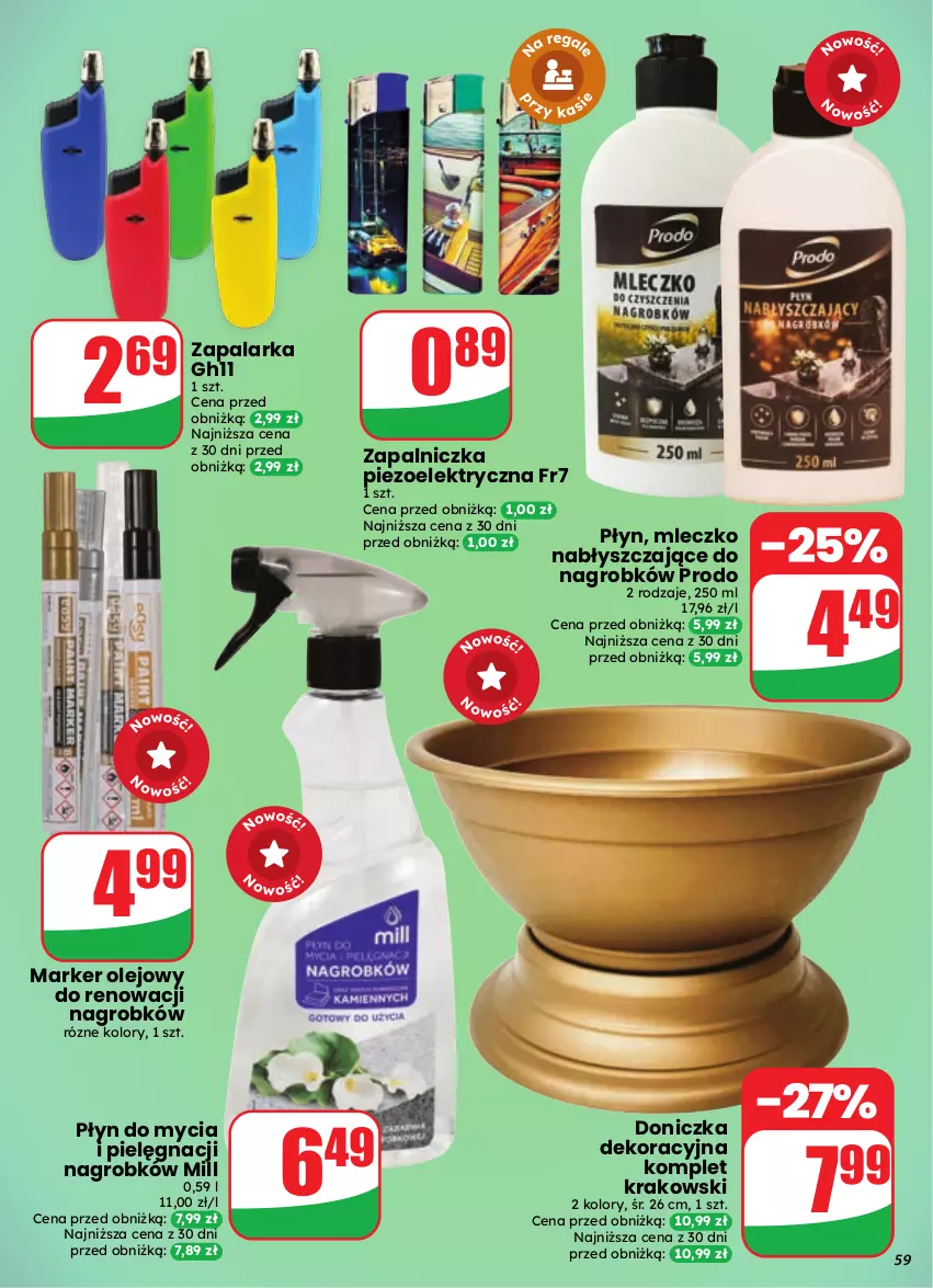 Gazetka promocyjna Dino - Gazetka 41 / 2026 - ważna 07.10 do 13.10.2026 - strona 59 - produkty: Marker, Mleczko, Olej, Płyn do mycia, Zapalarka, Zapalniczka