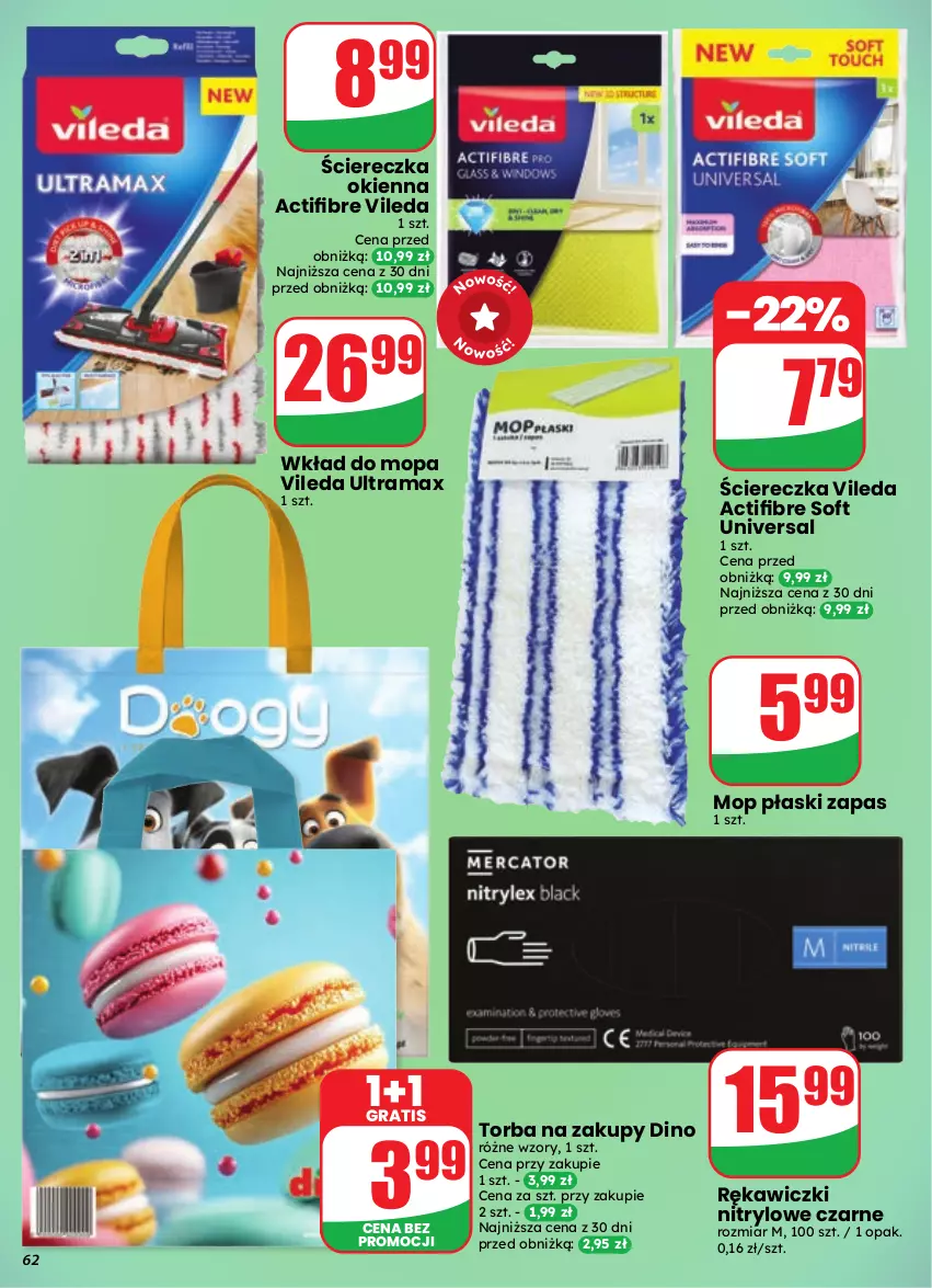 Gazetka promocyjna Dino - Gazetka 41 / 2026 - ważna 07.10 do 13.10.2026 - strona 62 - produkty: Gra, Mop, Rama, Torba, Torba na zakupy, Vileda, Wkład do mopa