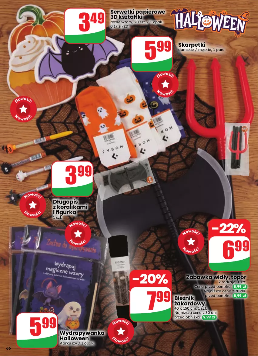 Gazetka promocyjna Dino - Gazetka 41 / 2026 - ważna 07.10 do 13.10.2026 - strona 66 - produkty: Bieżnik, Długopis, Karp, Papier, Ser, Serwetki, Serwetki papierowe, Skarpetki, Top, Zabawka