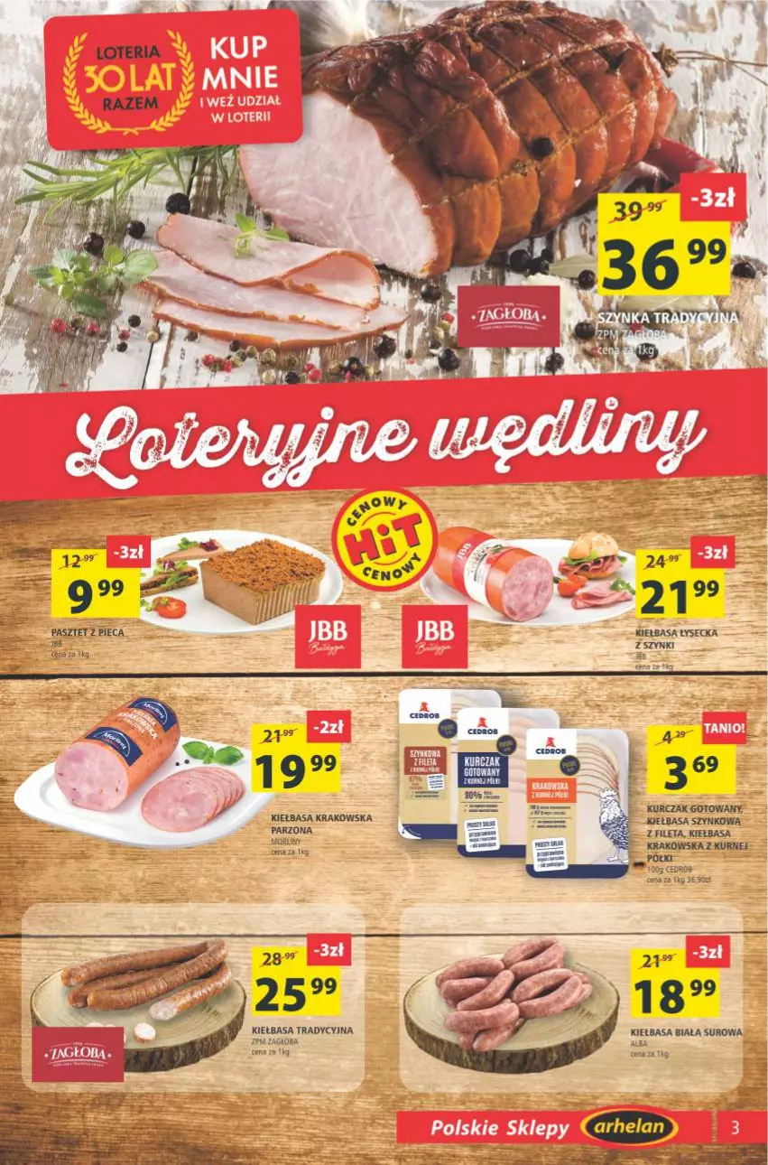 Gazetka promocyjna Arhelan - Gazetka - ważna 08.10 do 17.10.2021 - strona 3 - produkty: Kiełbasa, Kiełbasa krakowska, Kiełbasa szynkowa, Kurczak, Kurczak gotowany, Morliny