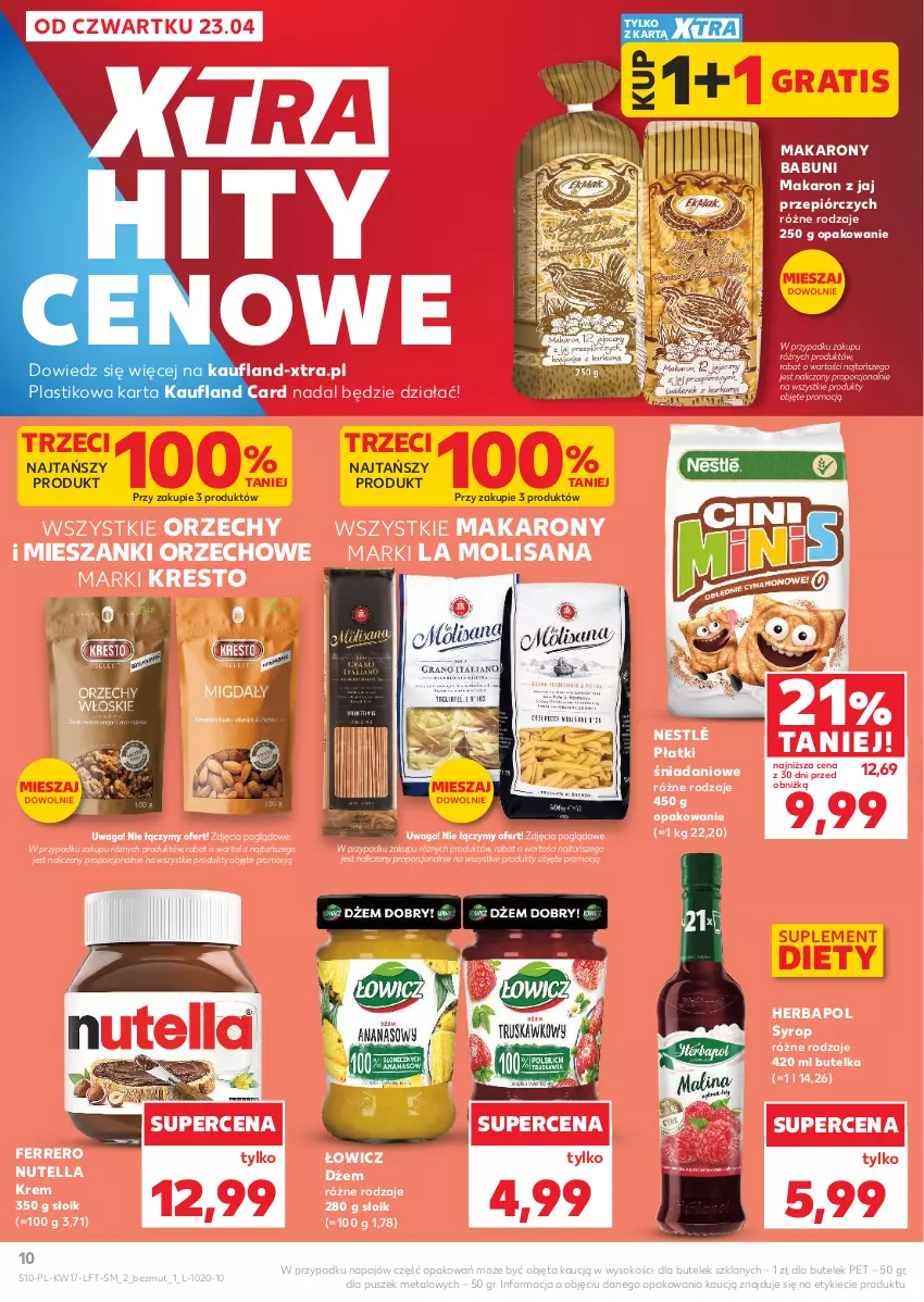 Gazetka promocyjna Kaufland - Gazetka tygodnia - ważna 23.04 do 28.04.2026 - strona 10 - produkty: Babuni, Danio, Dżem, Ferrero, Gra, Herbapol, Isana, Makaron, Nestlé, Nutella, Por, Sok, Suplement diety, Syrop, Waga