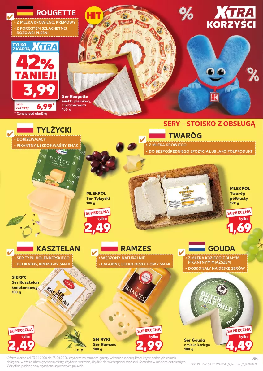 Gazetka promocyjna Kaufland - Gazetka tygodnia - ważna 23.04 do 28.04.2026 - strona 35 - produkty: Gouda, Kasztelan, Por, Ser, Ser Kasztelan, Ser tylżycki, Twaróg, Twaróg półtłusty