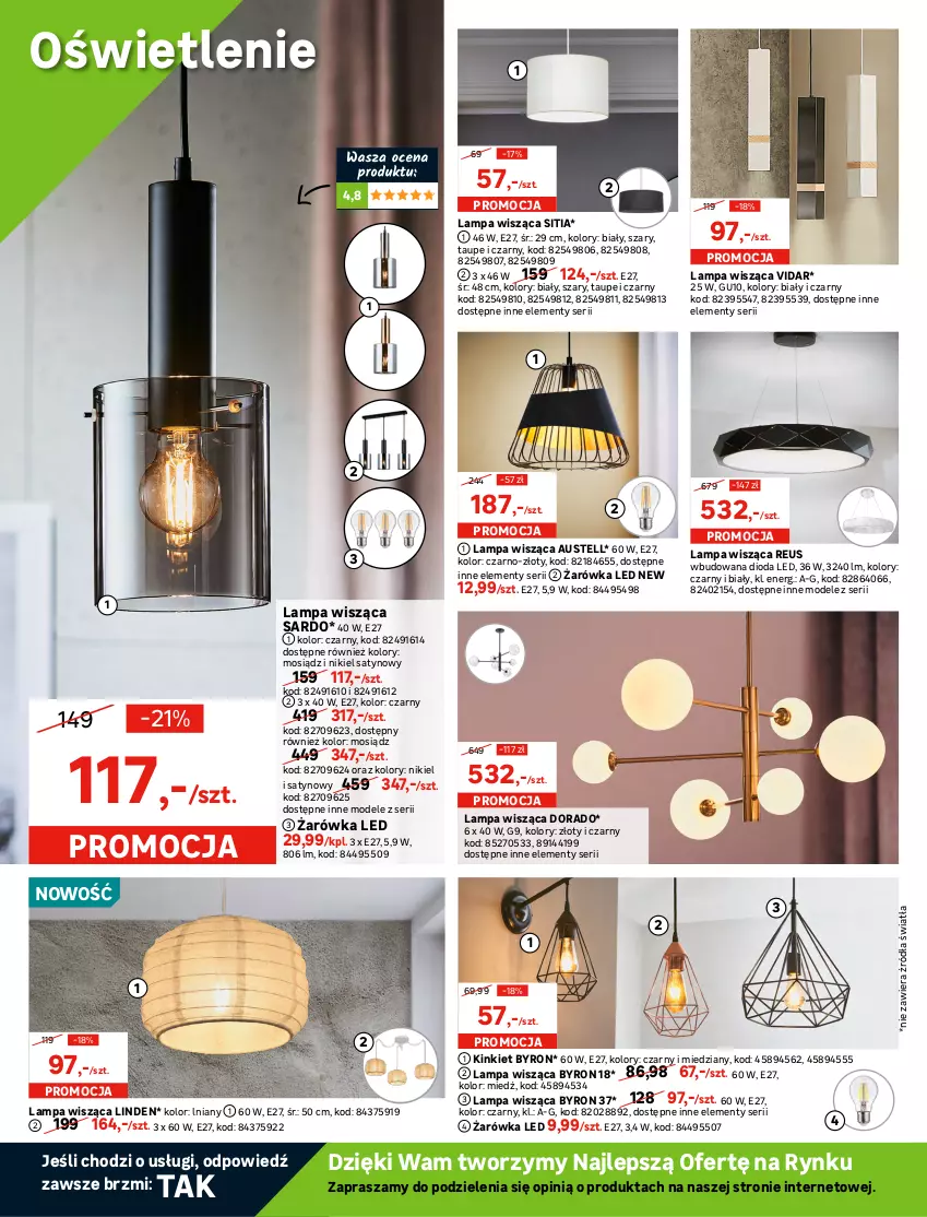 Gazetka promocyjna Leroy Merlin - Nowa Podłoga - ważna 19.01 do 03.03.2022 - strona 12 - produkty: Deser, Lampa, Lampa wisząca, Laur, Listwa, Plafon, Reflektor, Ser