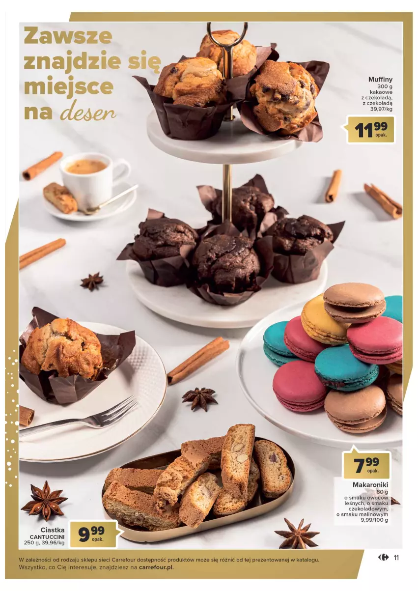 Gazetka promocyjna Carrefour - Gazetka Światowe smaki na talerzu - ważna 06.12 do 24.12.2022 - strona 11 - produkty: Ciastka, Kakao, Makaron, Muffiny