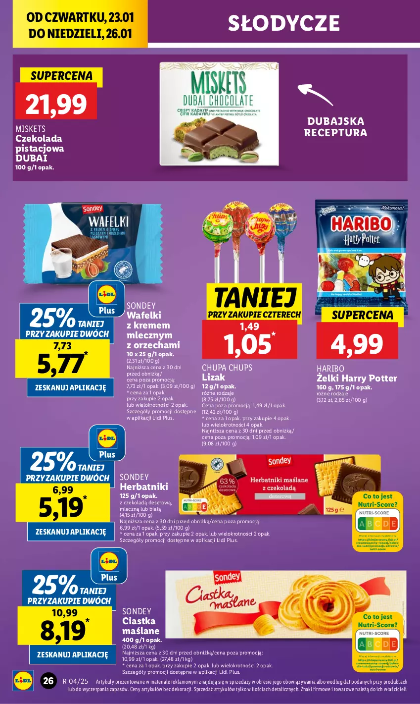 Gazetka promocyjna Lidl - GAZETKA - ważna 23.01 do 26.01.2025 - strona 28 - produkty: Chupa Chups, Ciastka, Czekolada, Deser, Haribo, Harry Potter, Herbatniki, Ser