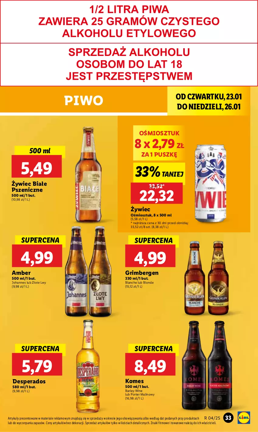 Gazetka promocyjna Lidl - GAZETKA - ważna 23.01 do 26.01.2025 - strona 35 - produkty: Desperados, Fortuna, Piwo, Por