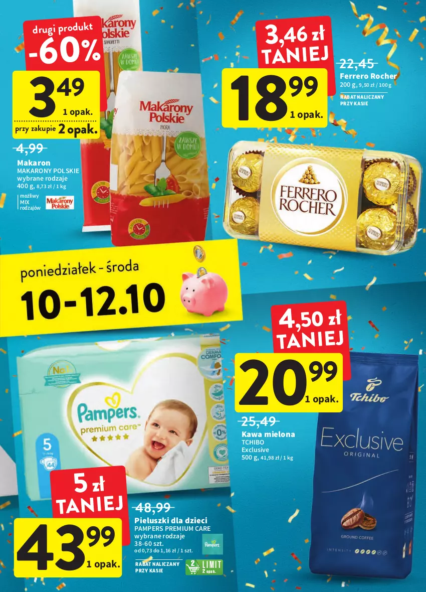 Gazetka promocyjna Intermarche - Gazetka Intermarche - ważna 06.10 do 12.10.2022 - strona 39 - produkty: Dzieci, Ferrero, Ferrero Rocher, Kawa, Kawa mielona, Makaron, Pampers, Tchibo