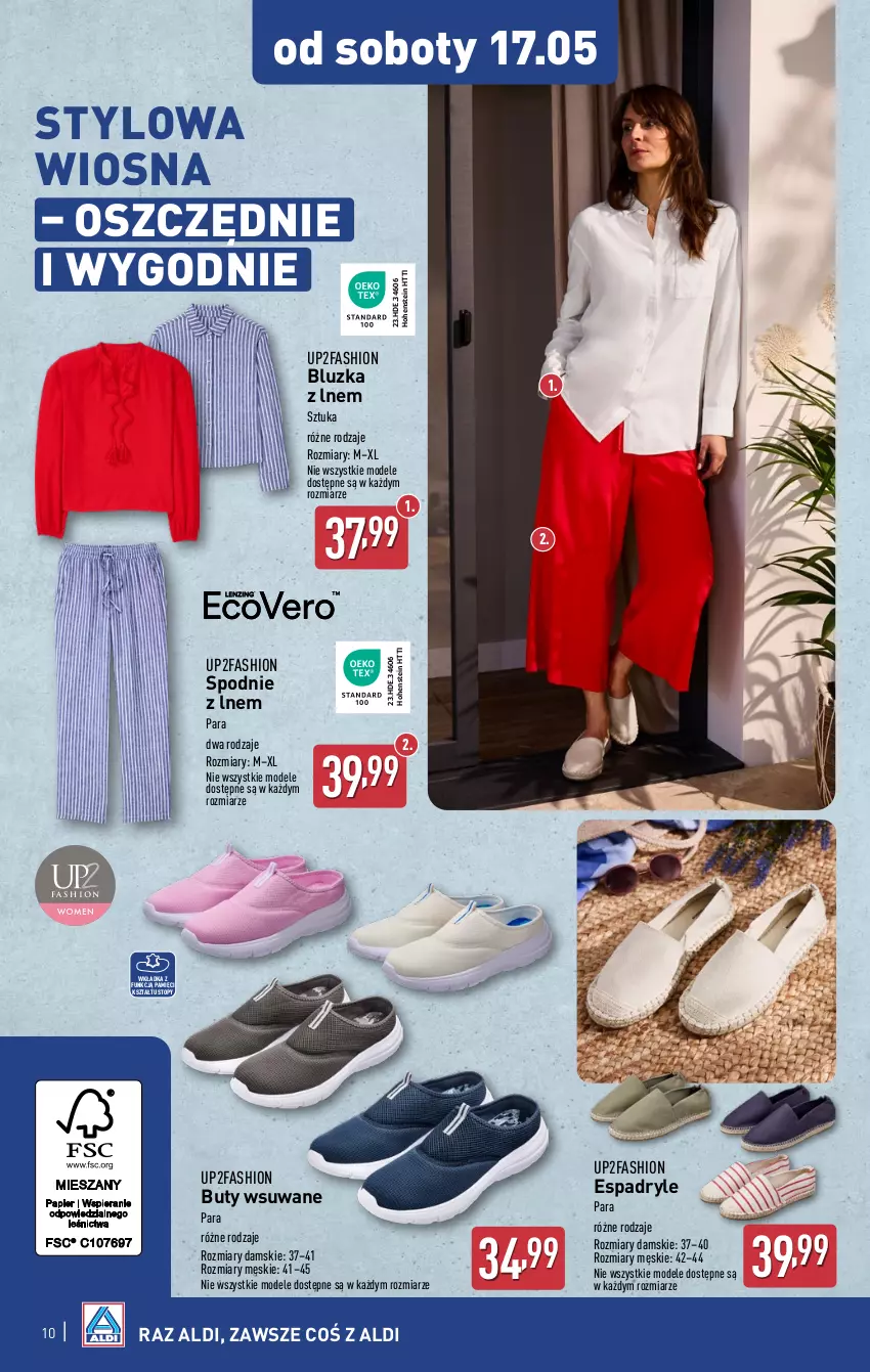 Gazetka promocyjna Aldi - Artykuły przemysłowe i tekstylia - ważna 14.05 do 17.05.2025 - strona 10 - produkty: Buty, Fa, Spodnie, Top