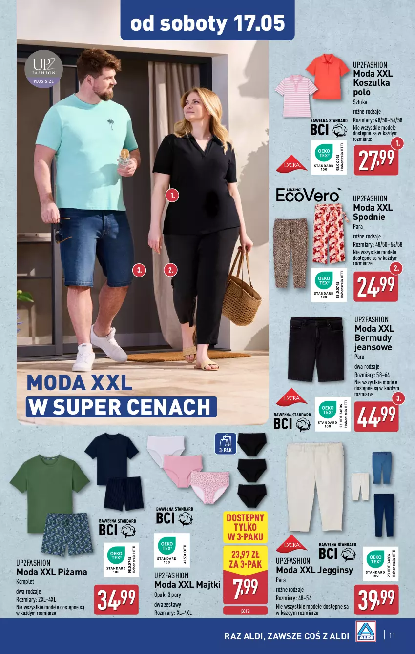 Gazetka promocyjna Aldi - Artykuły przemysłowe i tekstylia - ważna 14.05 do 17.05.2025 - strona 11 - produkty: Bermudy, Fa, Gin, Kosz, Koszulka, Majtki, Moda, Piżama, Spodnie