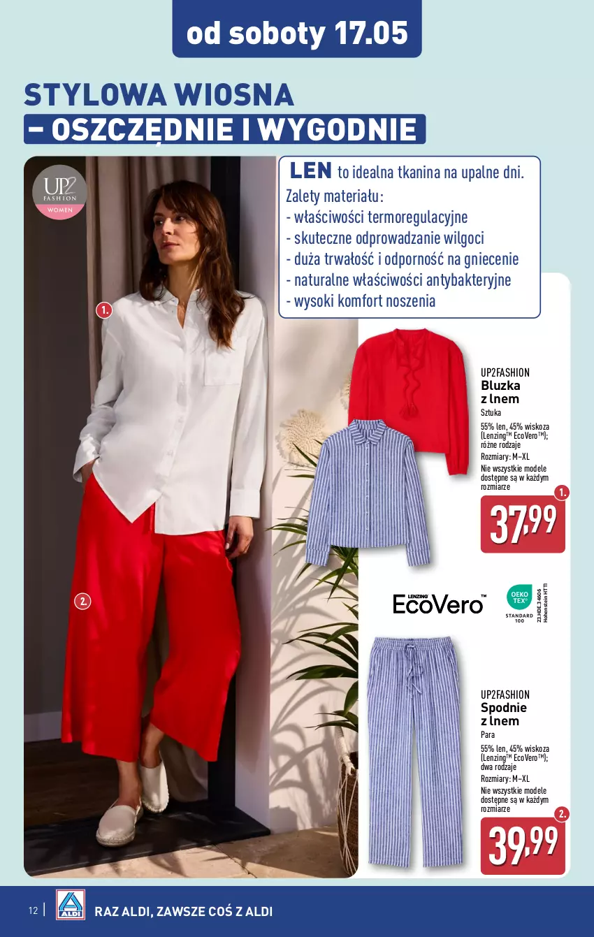 Gazetka promocyjna Aldi - Artykuły przemysłowe i tekstylia - ważna 14.05 do 17.05.2025 - strona 12 - produkty: Fa, LG, Por, Sok, Spodnie