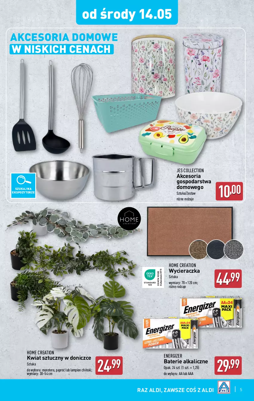 Gazetka promocyjna Aldi - Artykuły przemysłowe i tekstylia - ważna 14.05 do 17.05.2025 - strona 5 - produkty: Baterie alkaliczne, Energizer, Lampion, Tera, Wycieraczka