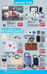 Gazetka promocyjna Aldi - Artykuły przemysłowe i tekstylia - Gazetka - ważna od 17.05 do 17.05.2025 - strona 4 - produkty: Piec, Torebka, Czujnik zewnętrzny, Por, Stacja pogodowa, Torba na zakupy, Bezprzewodowy czujnik, Uchwyty, Torba, Zegar, Bateria, Kubek, Smartfon, Fa