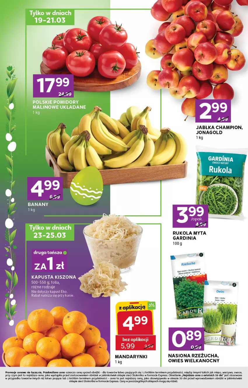 Gazetka promocyjna Stokrotka - Stokrotka Express - ważna 19.03 do 25.03.2026 - strona 2 - produkty: Banany, Jabłka, Jonagold, Mandarynki, Mięso, Owoce, Pomidory, Rukola, Rzeżucha, Warzywa