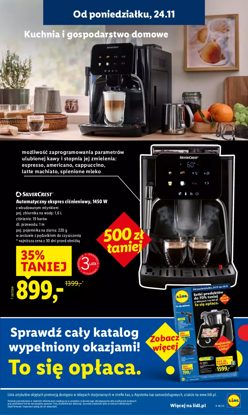 Gazetka promocyjna Lidl - GAZETKA - ważna 24.11 do 26.11.2025 - strona 17 - produkty: Cappuccino, Chia, Gra, Kuchnia, Mleko, Pojemnik, Top