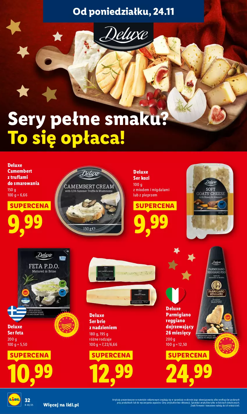Gazetka promocyjna Lidl - GAZETKA - ważna 24.11 do 26.11.2025 - strona 32 - produkty: Brie, Camembert, Feta, Pieprz, Ser, Ser kozi