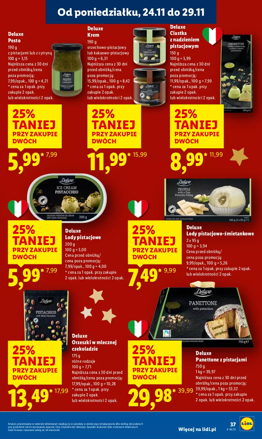 Gazetka promocyjna Lidl - GAZETKA - ważna 24.11 do 26.11.2025 - strona 37 - produkty: Ciastka, Kakao, Lody, Orzeszki, Pesto
