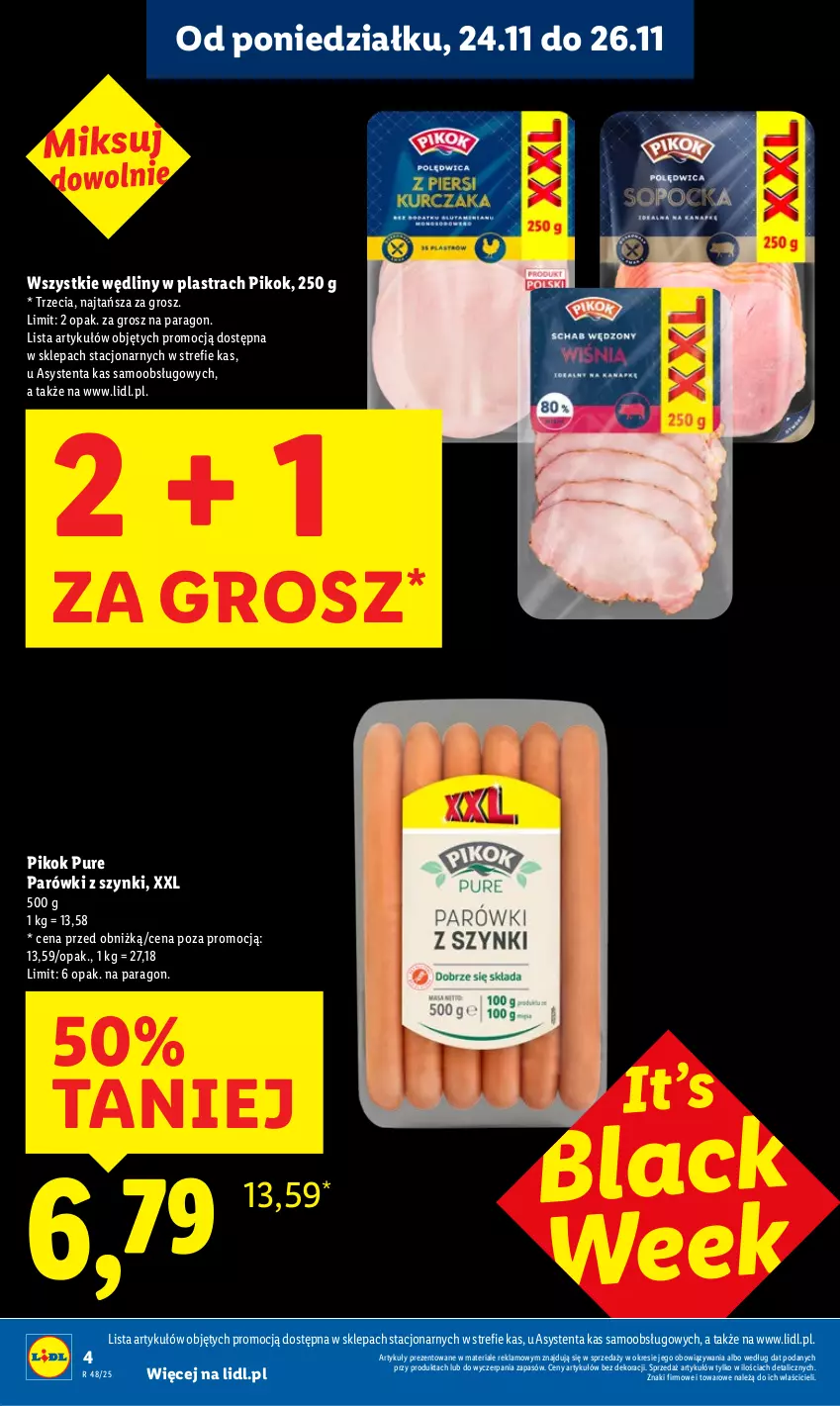 Gazetka promocyjna Lidl - GAZETKA - ważna 24.11 do 26.11.2025 - strona 4 - produkty: Lack, Parówki, Parówki z szynki, PIKOK, Pur