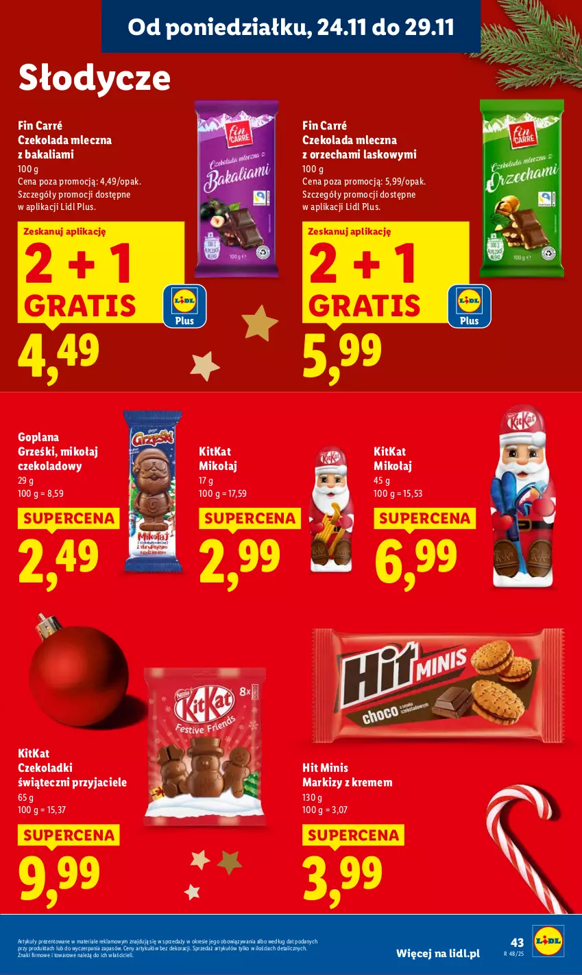 Gazetka promocyjna Lidl - GAZETKA - ważna 24.11 do 26.11.2025 - strona 43 - produkty: Czekolada, Czekolada mleczna, Goplana, Gra, Grześki, LANA