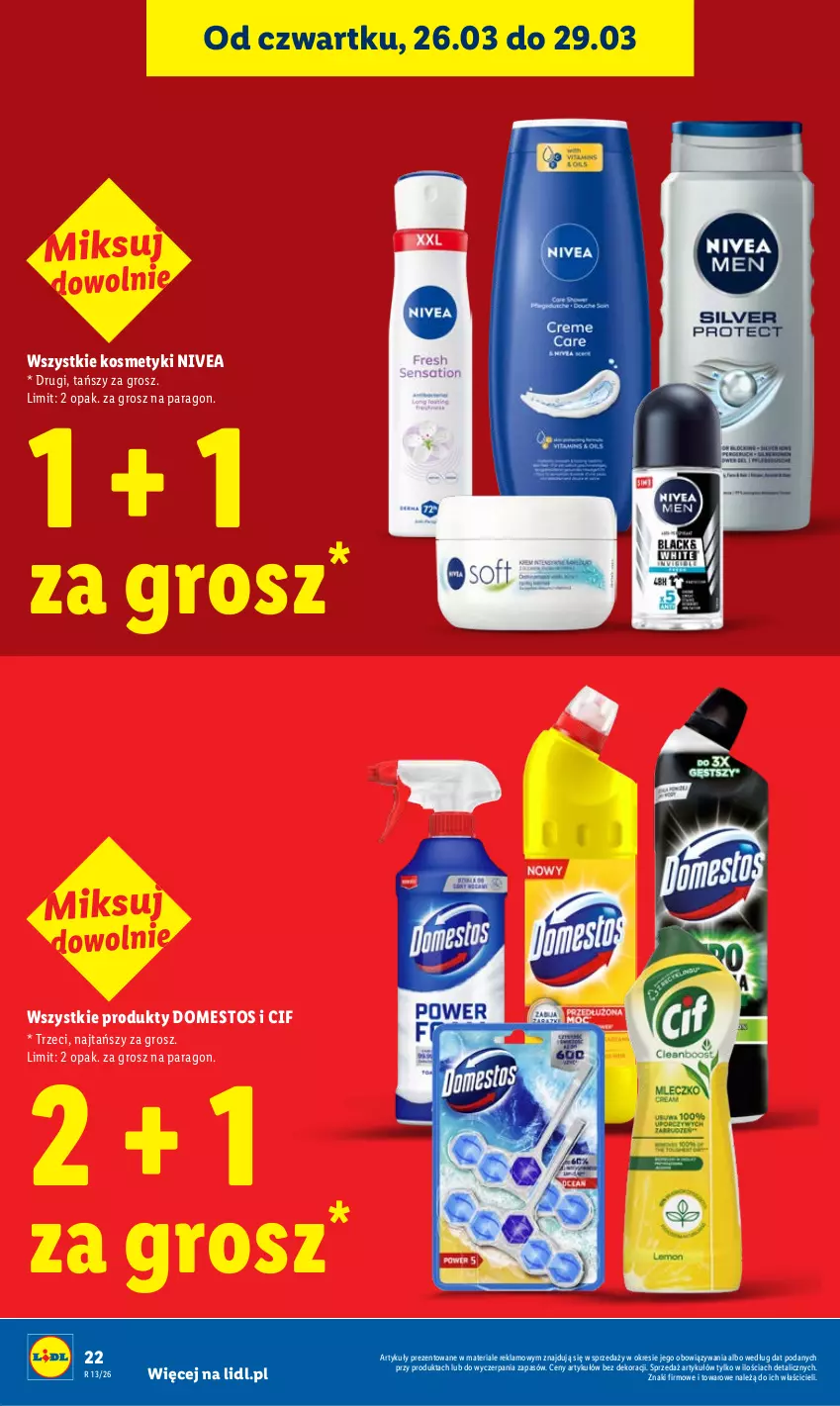Gazetka promocyjna Lidl - Gazetka ważna od 26.03 do 29.03 - ważna 26.03 do 29.03.2026 - strona 22 - produkty: Cif, Domestos, Nivea