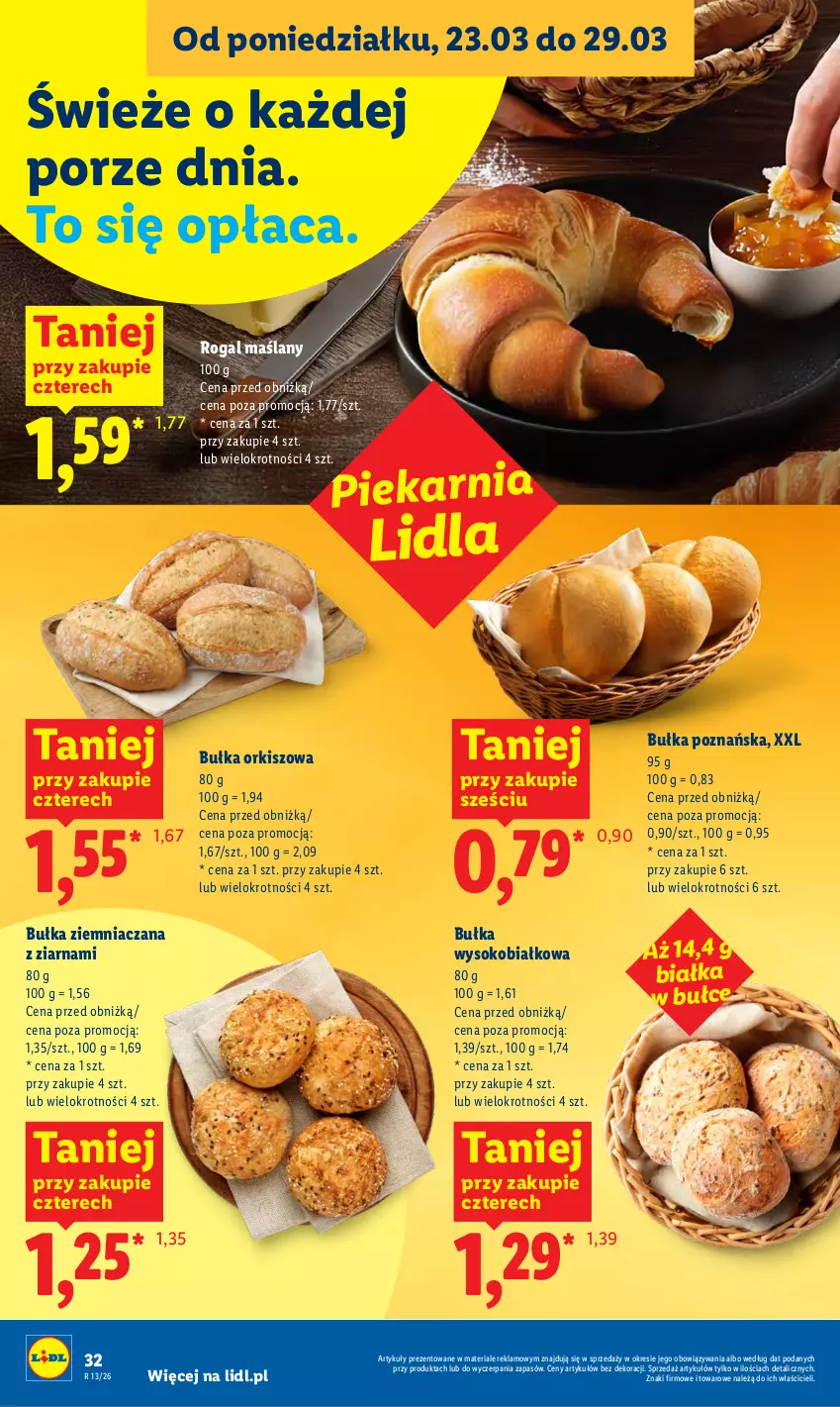 Gazetka promocyjna Lidl - Gazetka ważna od 26.03 do 29.03 - ważna 26.03 do 29.03.2026 - strona 32 - produkty: Bułka, Por, Rogal, Sok