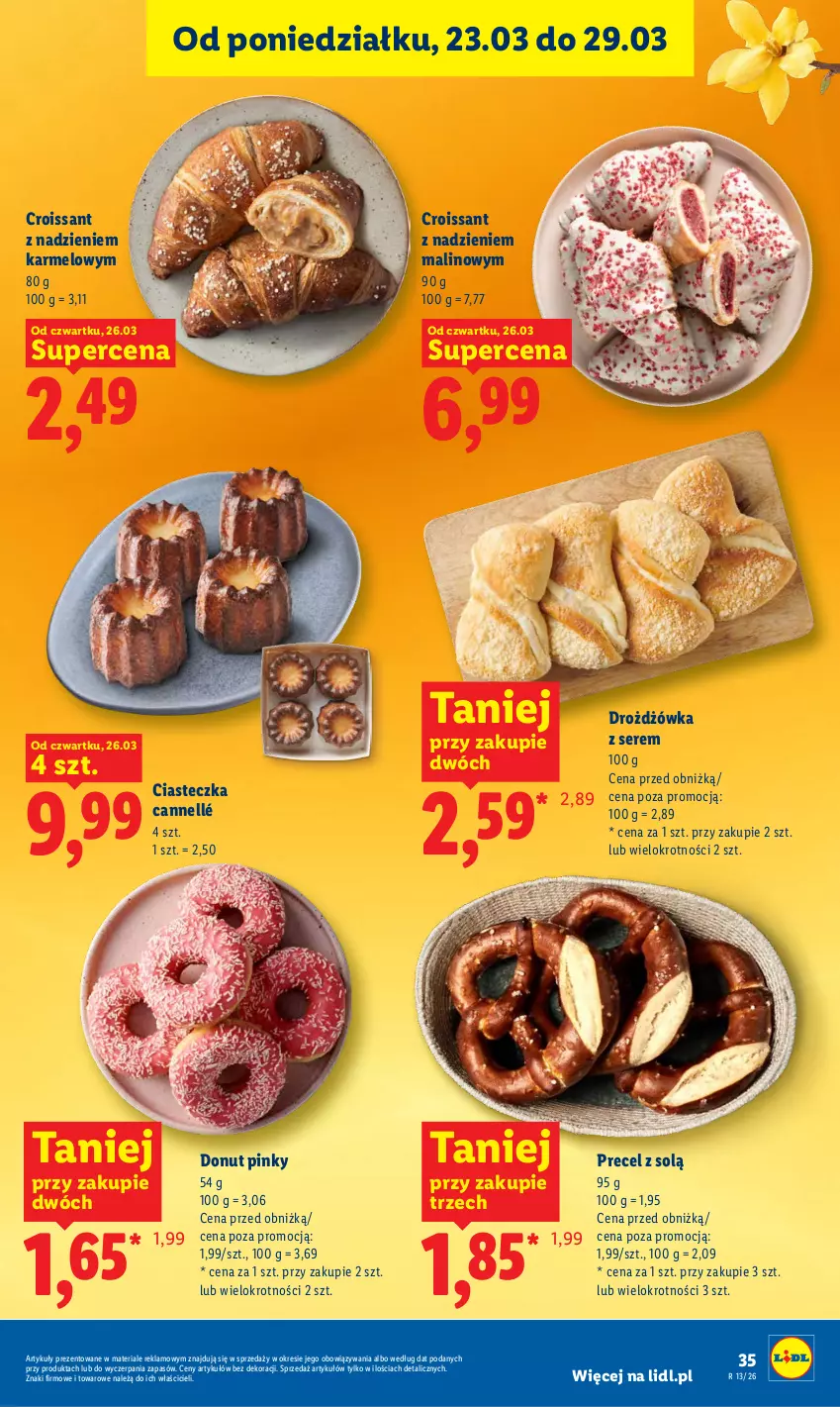Gazetka promocyjna Lidl - Gazetka ważna od 26.03 do 29.03 - ważna 26.03 do 29.03.2026 - strona 35 - produkty: Croissant, Donut, Ser