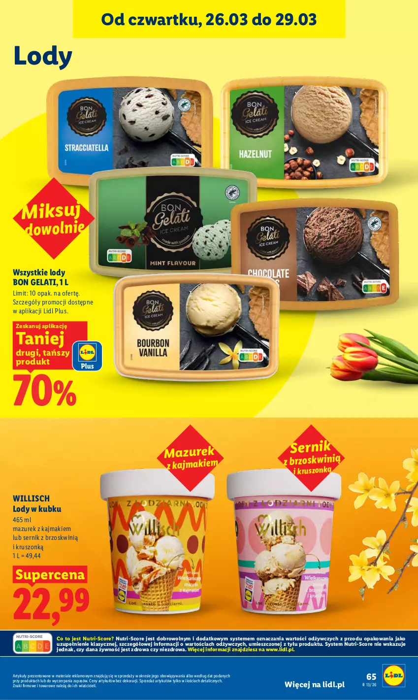 Gazetka promocyjna Lidl - Gazetka ważna od 26.03 do 29.03 - ważna 26.03 do 29.03.2026 - strona 65 - produkty: Lody, Ser