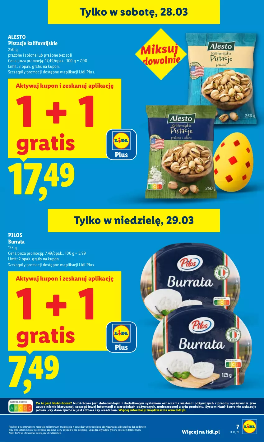 Gazetka promocyjna Lidl - Gazetka ważna od 26.03 do 29.03 - ważna 26.03 do 29.03.2026 - strona 7 - produkty: Burrata, Gra, Pilos, Pistacje