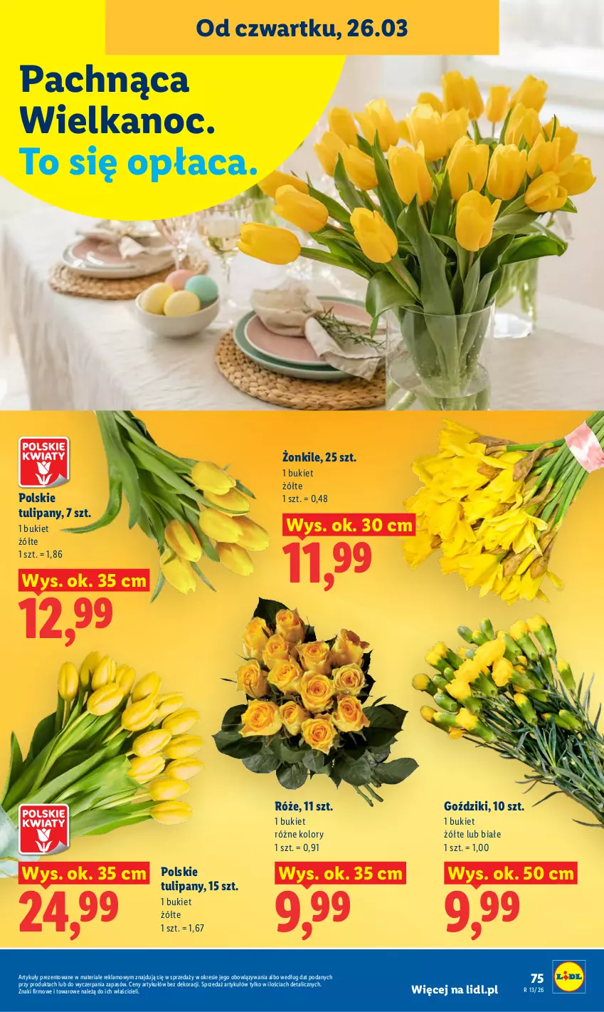 Gazetka promocyjna Lidl - Gazetka ważna od 26.03 do 29.03 - ważna 26.03 do 29.03.2026 - strona 75 - produkty: Bukiet, Tulipan