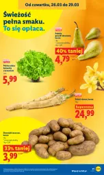 Gazetka promocyjna Lidl - Gazetka ważna od 26.03 do 29.03 - Gazetka - ważna od 29.03 do 29.03.2026 - strona 31 - produkty: Chrzan, Ser, Ziemniaki, Sałat, Gruszki, Deser